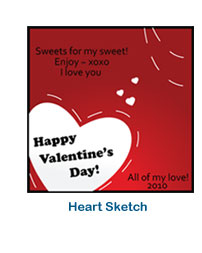 custom holiday labels heart sketch personalized valentines day