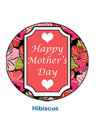 custom holiday labels hibiscus mothers day