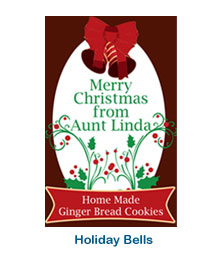 custom holiday labels holiday bells personalized winter christmas sticker
