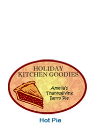 custom holiday labels hot pie thanksgiving day stickers personalized
