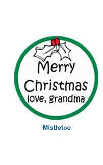 custom holiday labels mistletoe christmas sticker