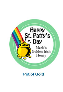custom holiday labels pot of gold st. patty's day stickers
