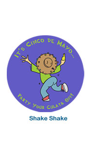 custom holiday labels shake shake dance  cino de mayo stickers
