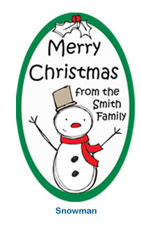 custom holiday labels snowman christmas personalized label stickers