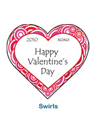 custom holiday labels swirls valentines day sticker personalized