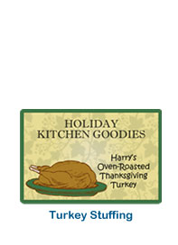 custom holiday labels turkey stuffing thanksgiving stickers