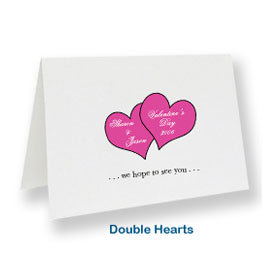 custom note cards double hearts personal thank you cards