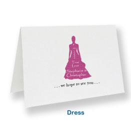 custom note cards dress printed wedding thank you cards