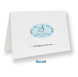 custom note cards scroll brial invitaions