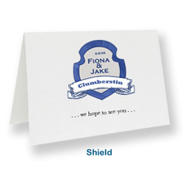 custom note cards shield monogrammed wedding thank you cards