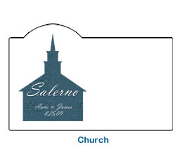 church romantic wedding card colorful shape