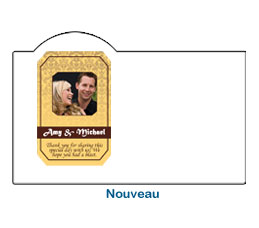 neat colorful elegant nouveau wedding card