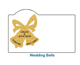 wedding bells table card fun shape