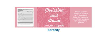 serenity colorful custom water bottle labels