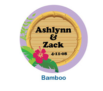 personal bamboo wedding labels personalized hawaiian tropical wedding label
