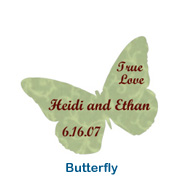 wedding shower butterfly label stickers personalized