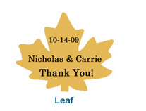 custom leaf wedding sticker fall wedding shower label