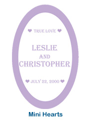 custom mini hearts wedding stickers labels for bottles