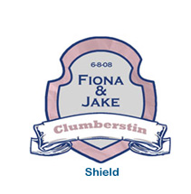 custom shield wedding sticker wedding favour label
