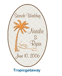 tropic wedding labels fun beach wedding label stickers