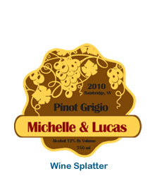 wine bottle labels, wine bottle label, personalized wine labels, splatter elegant unique shape personalized wine labels