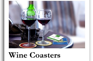 Personalized wine coasters and custom drink coasters for weddings
