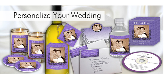 Personalize your Wedding with custom labels, tags, wine labels, gift boxes, invitations, menu cards, place cards