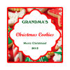 2x2 Christmas Cookies Square Canning Label
