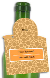 Orange Juice Square Bottle Tags
