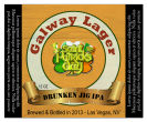 Galway Lager Square Text Irish Beer Labels