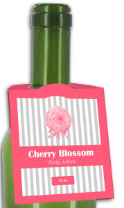 Cherry Blossom Body Lotion Rounded Bottle Tags