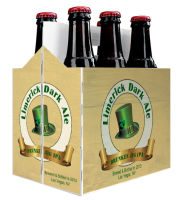6 Pack Carrier Limerick Dark Ale includes plain 6 pack carrier and custom pre-cut labels