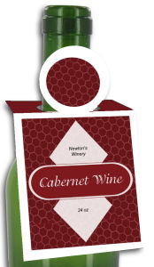 Cabernet Rectangle Wine Bottle Tags