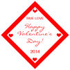 Valentine Mini Hearts Diamond Favor Tags