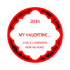 Valentine Rose Circle Label