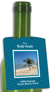 Ocean Breeze Body Wash Rounded Bottle Tags