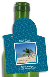 Ocean Breeze Body Wash Square Bottle Tags