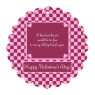 Valentines Day Hundred Hearts Scalloped Circle Favor Tag