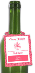 Cherry Blossom Body Spray Bottle Tags