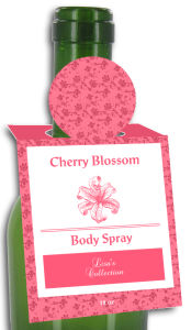 Cherry Blossom Body Spray Rectangle Bottle Tags