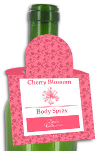 Cherry Blossom Body Spray Square Bottle Tags