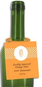 Fresh Squeezed Orange Juice Bottle Tags