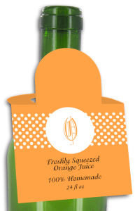 Fresh Squeezed Orange Juice Square Bottle Tags