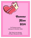 Forever Mine Valentine Day Big Rectangle Labels 3.25x4