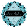 Floral Scalloped Circle Wedding Labels