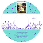 Polka Floral CD Wedding Labels