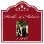 Scalloped Square Wedding Wine Labels with photos