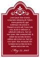 Scalloped Text Rectangle Wedding Wine Label