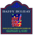 Happy Holidays New Year Big Square Labels