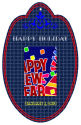 Happy Holidays New Year Vertical Oval Hang Tag 2.25x3.5